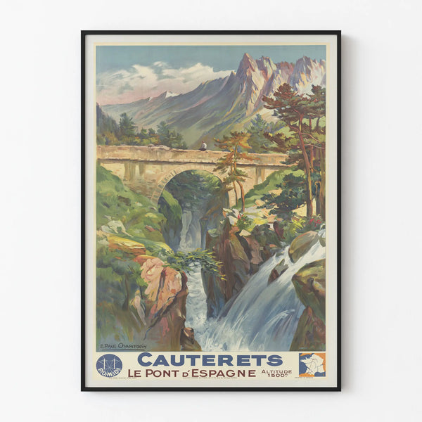 Vintage Poster of Cauterets Le Pont d'Espagne - Mountain Wall Decoration