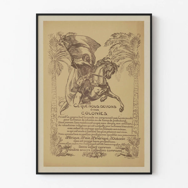 Vintage poster "What We Owe to Our Colonies" for wall decoration