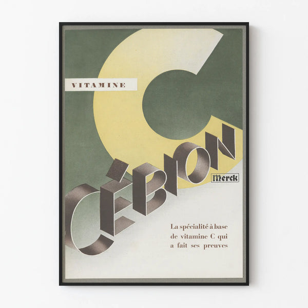 Vintage poster Vitamin C Cébion Merck for wall decoration