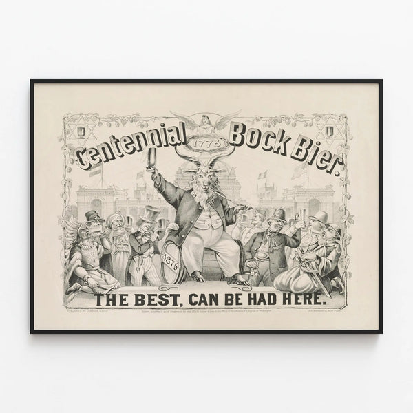 Vintage Centennial Bock Beer Poster - Retro Wall Decoration — framed artwork on a wall
