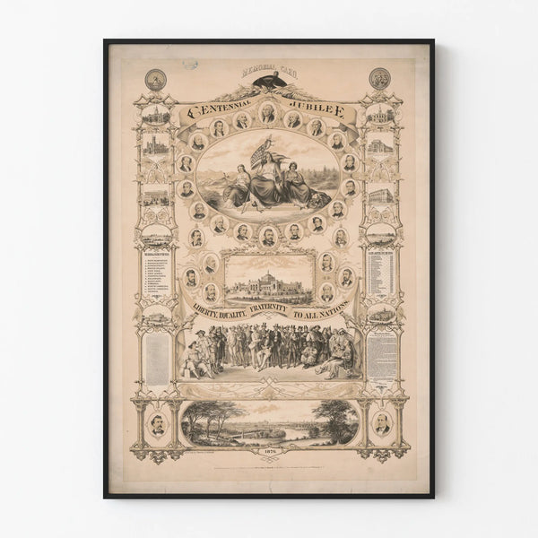 Centennial Jubilee 1876 Wall Poster - Historic and Patriotic Wall Decoration