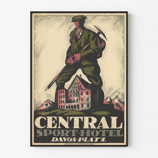 Vintage poster of Central Sport Hotel Davos Platz