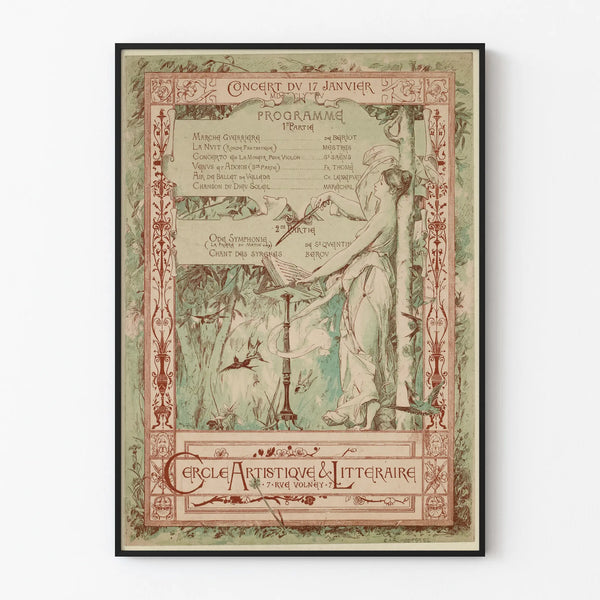 Vintage poster of the Artistic & Literary Circle for wall decoration