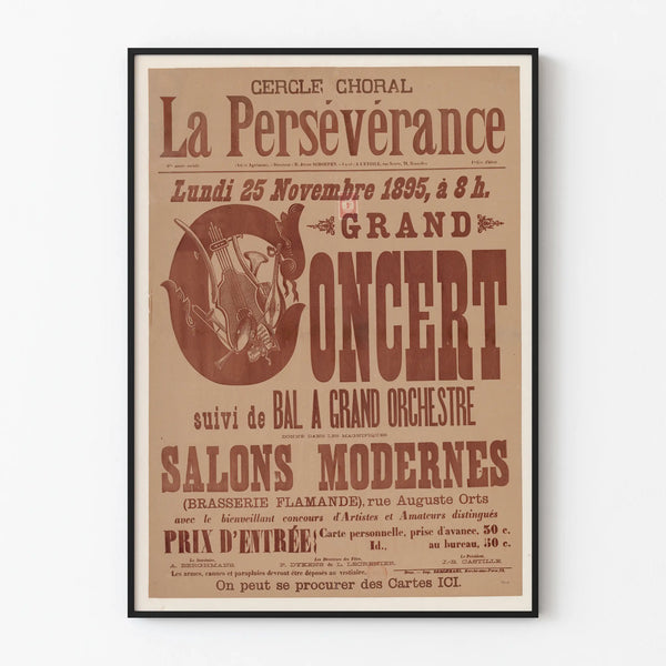 Vintage Poster of the Choral Circle Concert "Perseverance" 1895