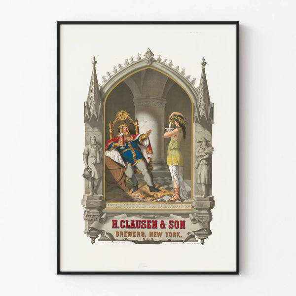 Vintage beer poster H. Clausen & Son Brewers New York