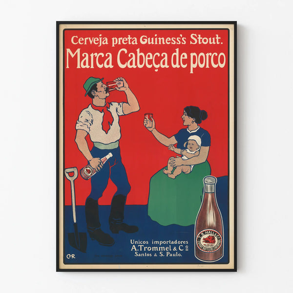 Vintage Guinness Stout beer poster wall decoration in red