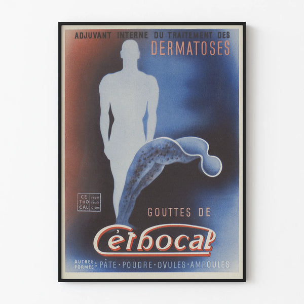 Vintage Poster of Gouttes de Cethocal for the Treatment of Dermatoses