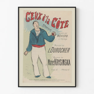 Vintage poster of the song Ceux d’la Côte by Marie Krysinska