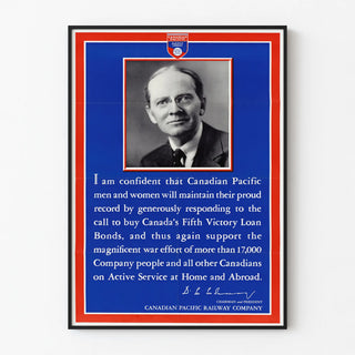 Vintage Canadian Pacific Railway Company Poster - Portrait and Historical Message