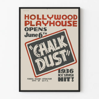 Vintage Hollywood Playhouse Poster Chalk Dust 1936