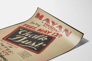 Vintage theater poster Mayan 'Chalk Dust' 1936