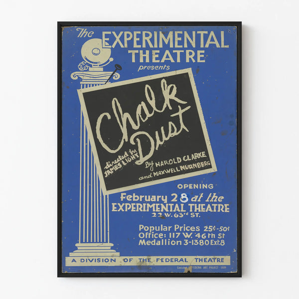 Poster for Experimental Theatre Chalk Dust - Vintage Wall Decoration