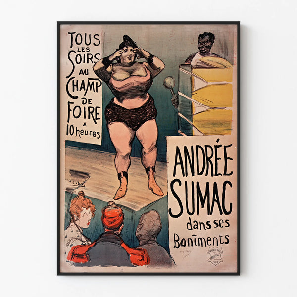 Vintage poster of Andrée Sumac at the Fairground