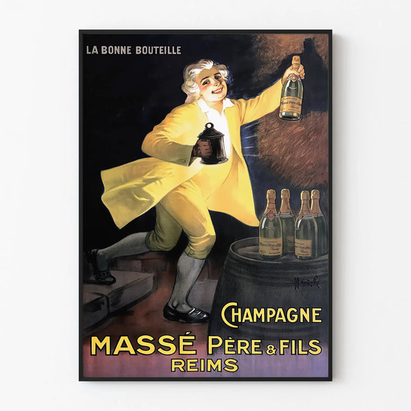 Vintage Champagne Massé Père & Fils Reims Poster