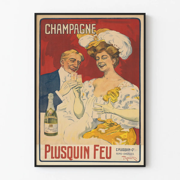 Vintage Champagne Plusquin Fire Poster
