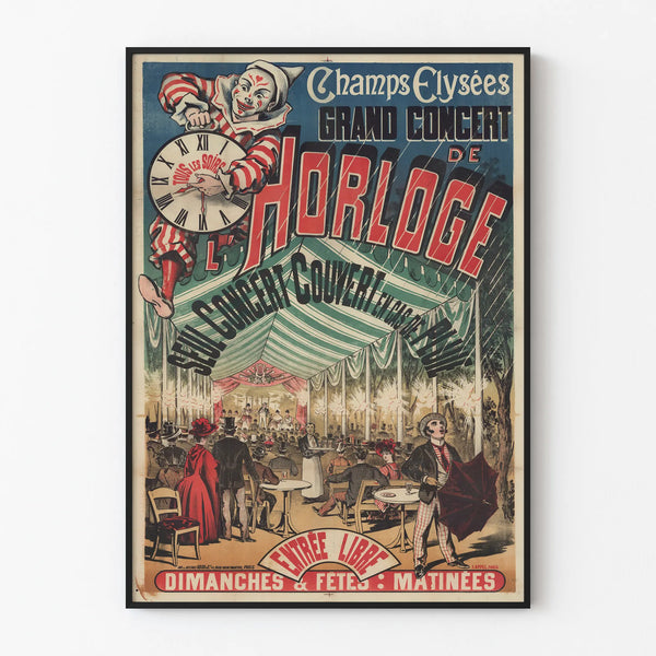 Vintage Poster of the Grand Concert at the Clock on the Champs-Élysées