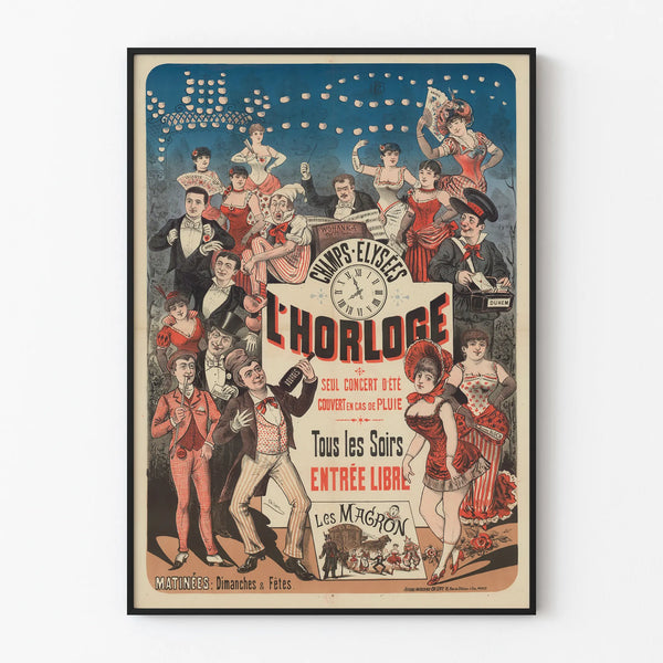 Vintage poster Champs-Élysées L'Horloge Summer concert