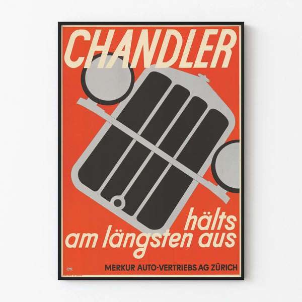 Vintage Advertising Poster Chandler Radiator Grille