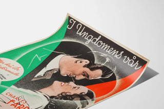 Vintage romantic poster I Ungdomens Vår with Janet Gaynor and Charles Farrell