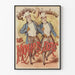 Vintage poster of glamorous singers Les Momarts in gold