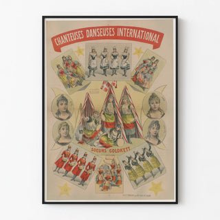 Vintage poster of international singers and dancers Goldkett sisters