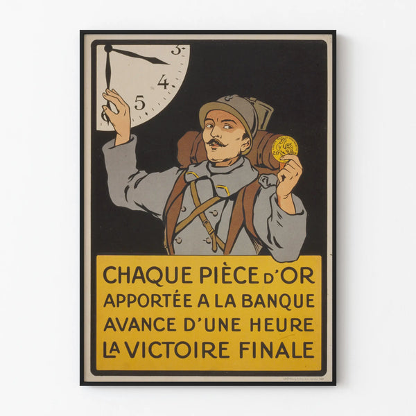Vintage military poster - Gold piece and final victory