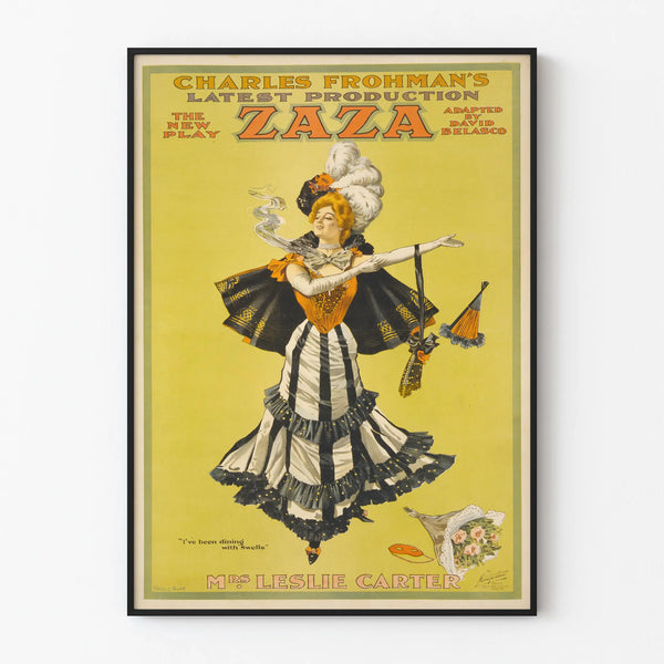 Vintage theater poster Zaza - Elegant wall decoration