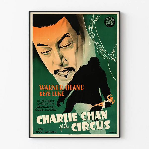 Vintage Charlie Chan Circus Poster - Retro Wall Decoration