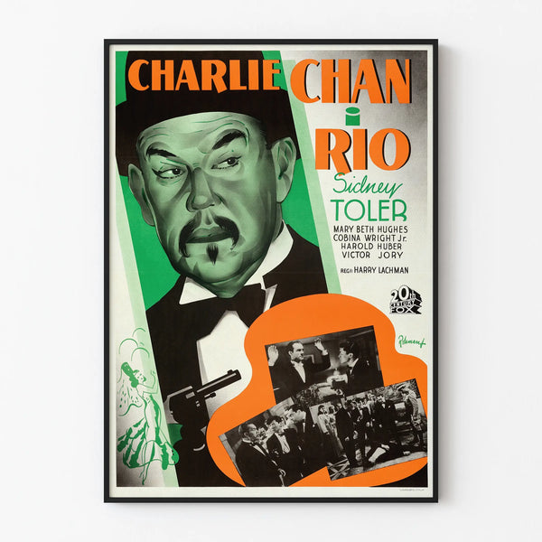 Vintage Charlie Chan poster in Rio - Retro cinema wall decoration