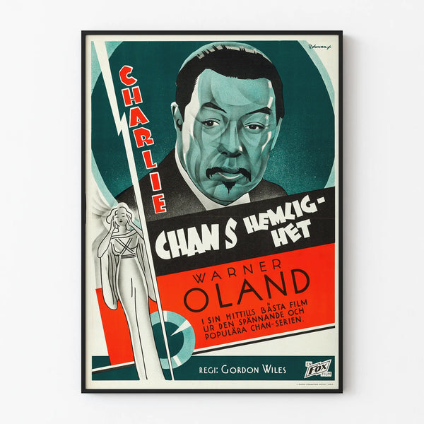 Vintage Poster Charlie Chan's Hemlighet - Retro Cinema Wall Decoration