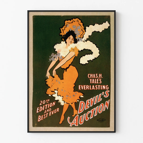 Art Nouveau Poster Chas H. Yale's Devil's Auction 20th Edition