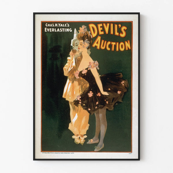 Vintage Poster Devil's Auction Chas H Yale