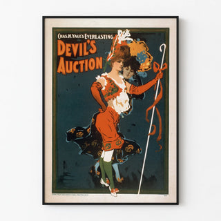 Vintage Poster Devil's Auction by Chas H. Yale