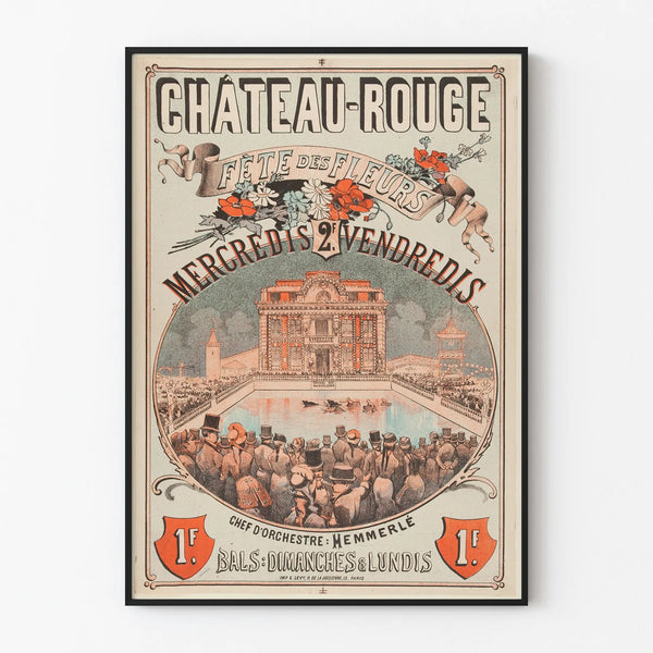 Vintage wall decoration poster Château-Rouge Flower Festival