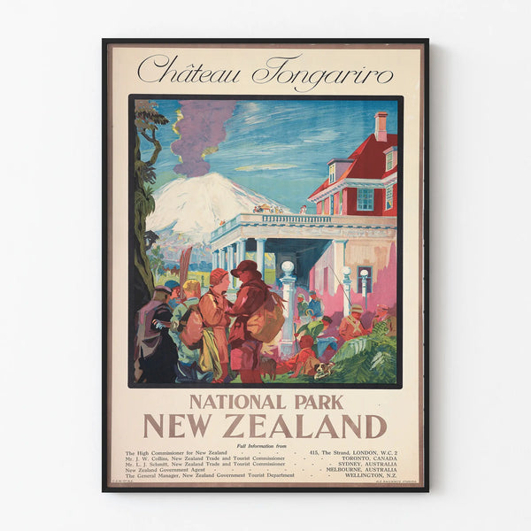 Vintage Poster Château Tongariro - New Zealand National Park