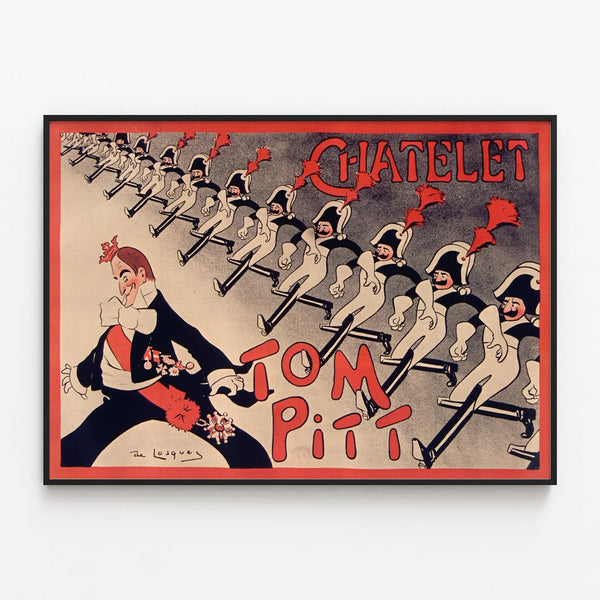 Vintage decorative poster Chatelet Tom Pitt — framed artwork on a wall