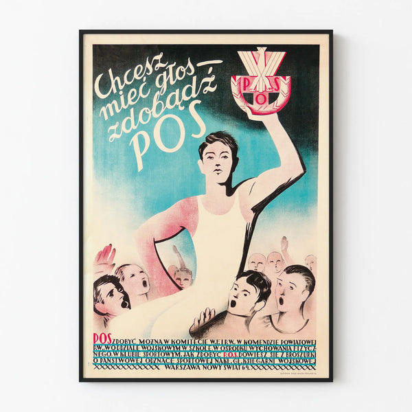 Vintage Polish Sports Propaganda Poster