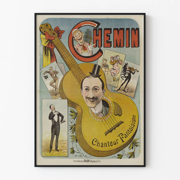 Vintage poster of the Singing Traveler for wall decoration