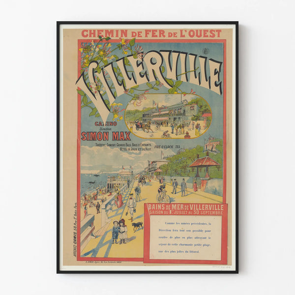 Vintage Villerville Casino Simon Max Poster - Retro Wall Art Decoration