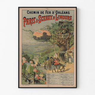 Vintage Poster of the Orléans Railway from Paris to Sceaux & Limours