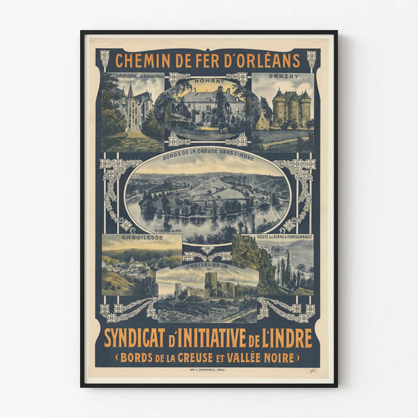 Vintage poster of the Orléans Railway - Indre Tourist Office