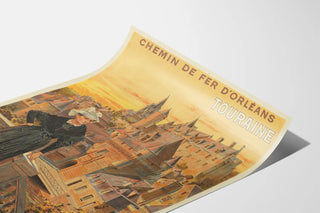 Vintage Poster of the Orléans Railway Path, Touraine Loches