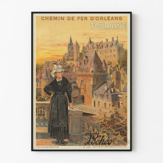 Vintage Poster of the Orléans Railway Path, Touraine Loches