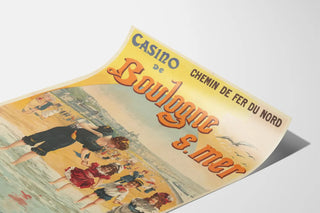 Vintage poster of Casino de Boulogne-sur-Mer Chemin de Fer du Nord