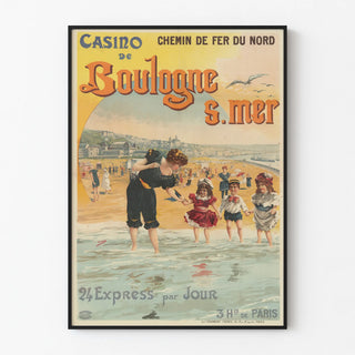 Vintage poster of Casino de Boulogne-sur-Mer Chemin de Fer du Nord