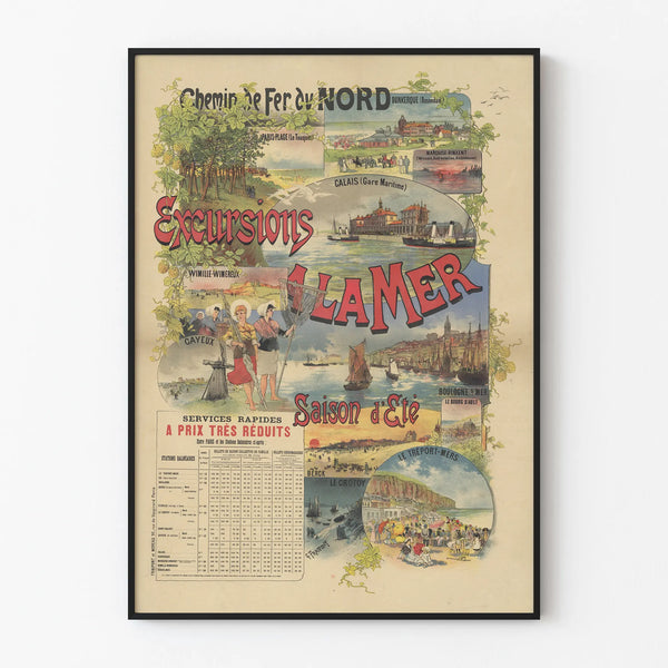 Vintage Poster of the Northern Railway – Excursions to the Sea