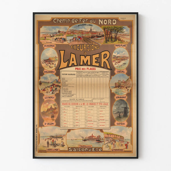 Vintage Poster of the Northern Railway – Sea Excursions for the Summer Season