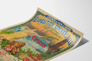 Vintage poster of the Northern Railway at the Universal Exposition in Antwerp 1894