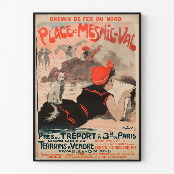 Vintage poster of the Northern Railway - Mesnil-Val Beach