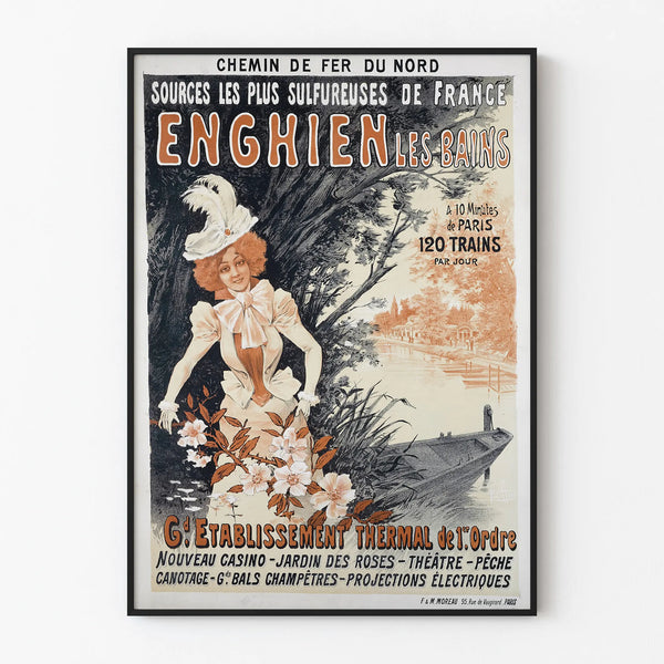 Vintage Poster of Enghien-les-Bains Sulfurous Springs Wall Decoration